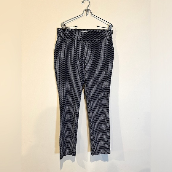 Blue Printed Crop Trousers - Picture 1 of 11